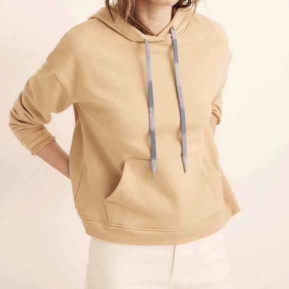 Madewell Tops - Madewell Women's Hoodie Beige Cream Drawstring Size M Bohemian Casual Active